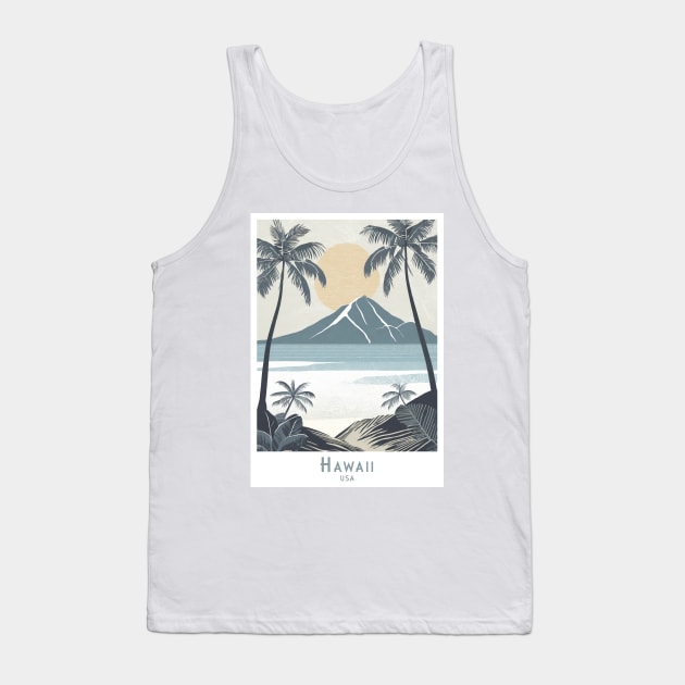 Vintage Hawaii Travel Poster Tank Top by POD24